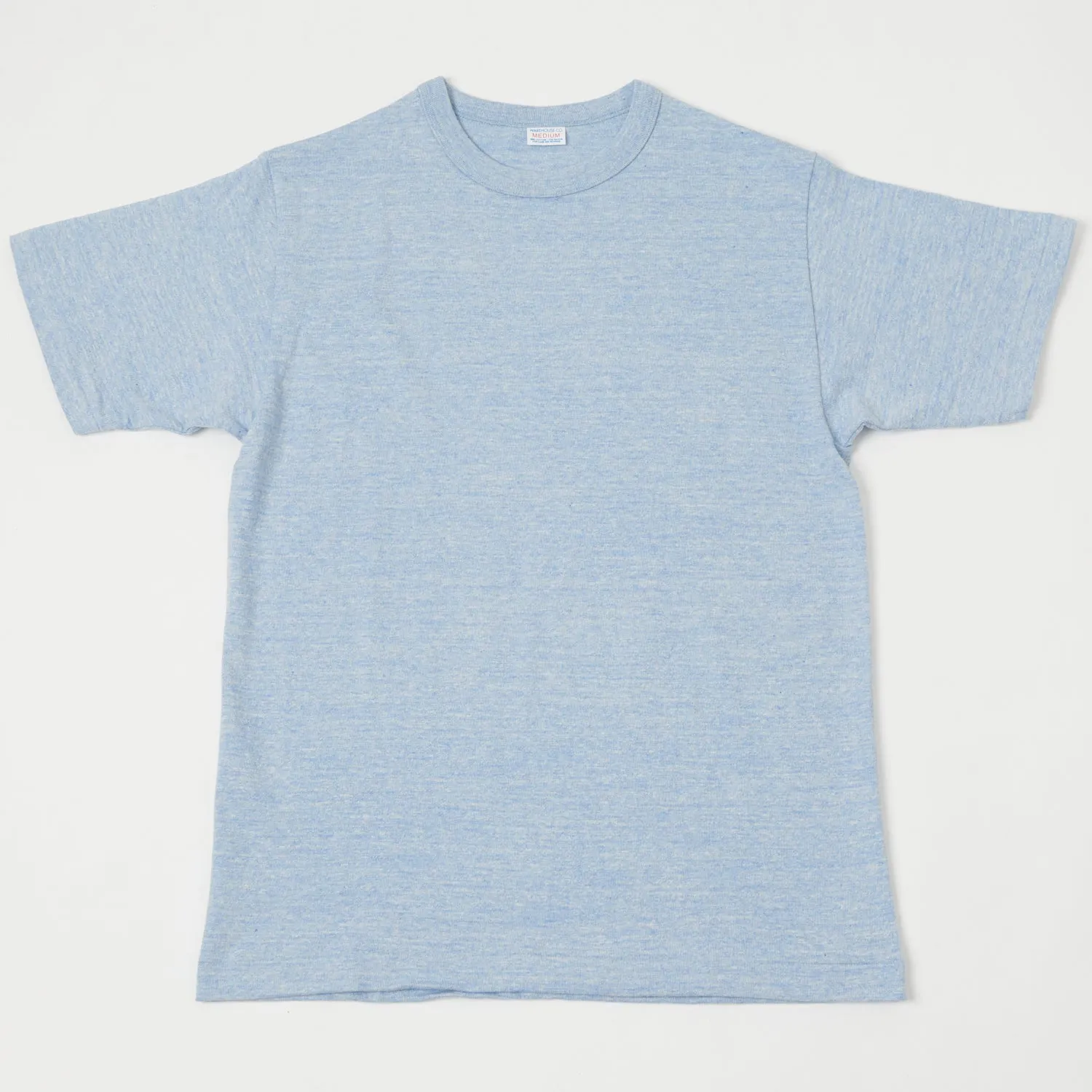 Warehouse & Co 4096 Heather Plain Crew Neck Tee - Blue