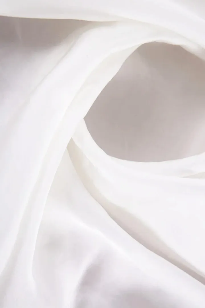 White Dyeable Pure Satin Silk Fabric