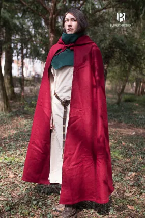 Wool Hooded Cloak Hibernus Red